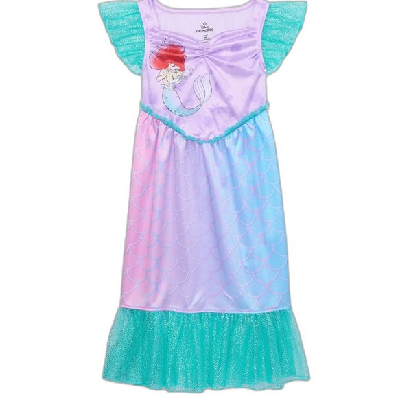 Disney The Little Mermaid Fantasy Nightgown TODDLER GIRLS 3T Purple & Teal NEW - Picture 1 of 10
